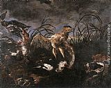 Famous Dogs Paintings - Bittern and Ducks Startled by Dogs